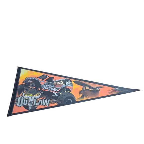 Monster Jam Other - Iron Outlaw Monster Jam Truck Pennant Flag 12x29" Racing Gear Decor 2000s Y2K